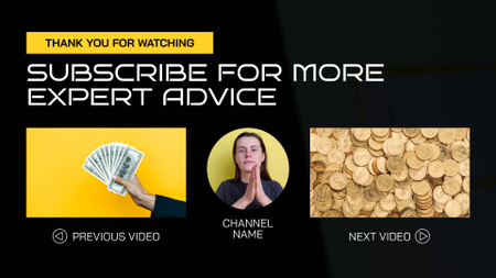 Modèle de visuel Offrir des conseils d'experts pour réussir en affaires - YouTube outro