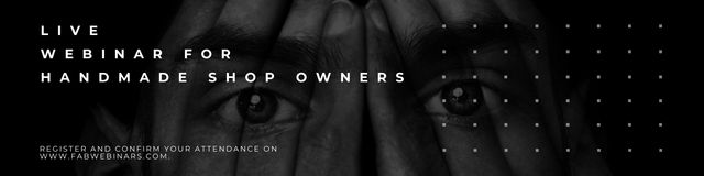 Ontwerpsjabloon van Twitter van Live Webinar for Handmade Shop Owners on Black