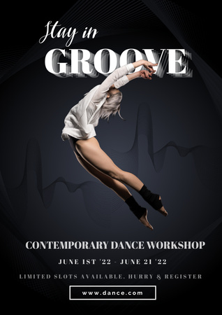 Dance Workshop Ad with Young Female Dancer Poster Design Template