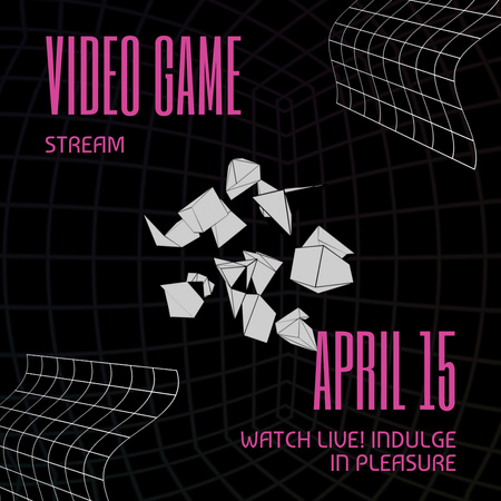 Video Game Stream Announce With Grids Animated Post Design Template