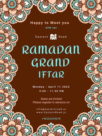 Ramadan köszöntés gyönyörű keretben Poster US tervezősablon