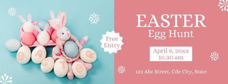 Easter Egg Hunt Announcement on Pink Facebook cover Design Template