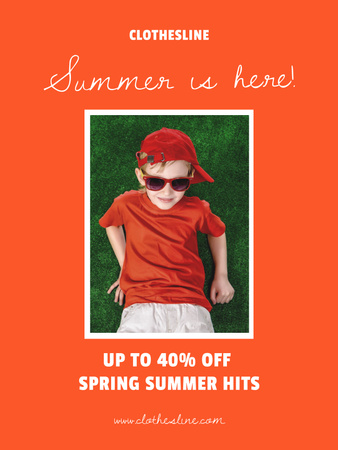 Designvorlage Sommermode-Sale für Kinder für Poster US