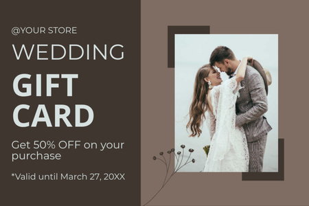 Modèle de visuel Annonce de magasin de mariage avec un couple aimant - Gift Certificate