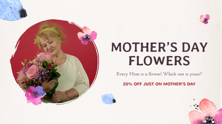 Äitienpäivän kukkia ja kukkakimppuja alennuksella Full HD video Design Template