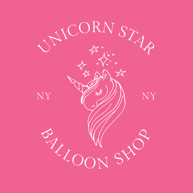 Balloon Shop Emblem Logo Tasarım Şablonu