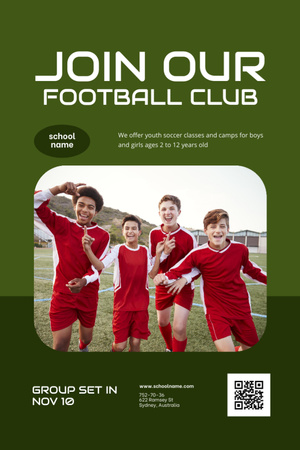 Football Club Ad Invitation 6x9in Design Template