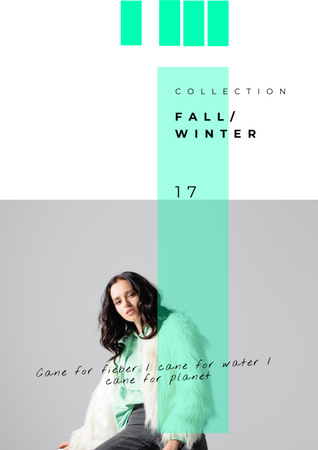 Fashion Ad with Stylish Woman Poster A3 Design Template