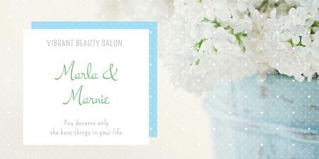 Beauty studio ad with Spring Flowers Image tervezősablon