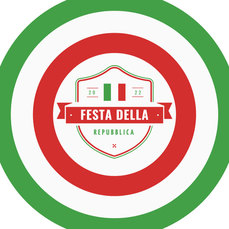 Republic of Italy Day Greeting in circles Instagram Design Template