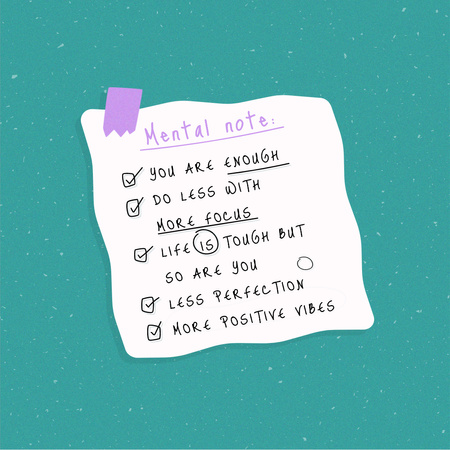 Szablon projektu Mental Health Inspiration with Checklist Instagram