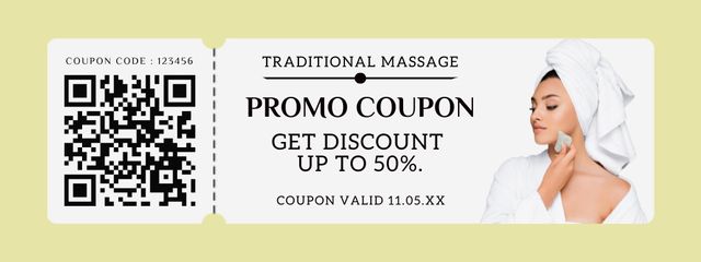 Traditional Massage Services Discount Coupon Modelo de Design
