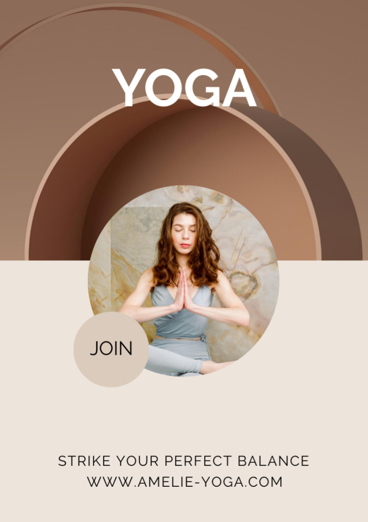 Online Yoga Сlasses Promotion Flyer A7 – шаблон для дизайна
