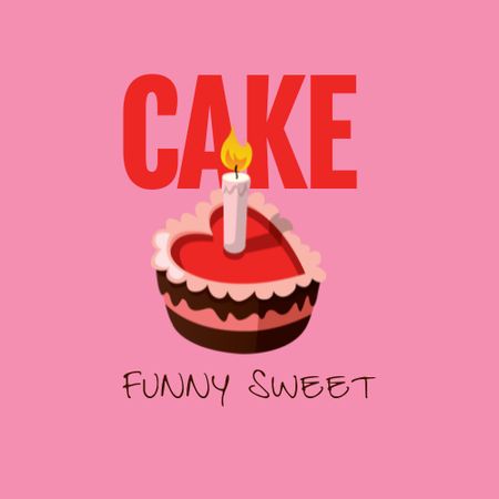 Bakery Ad with Yummy Sweet Cake Logo tervezősablon