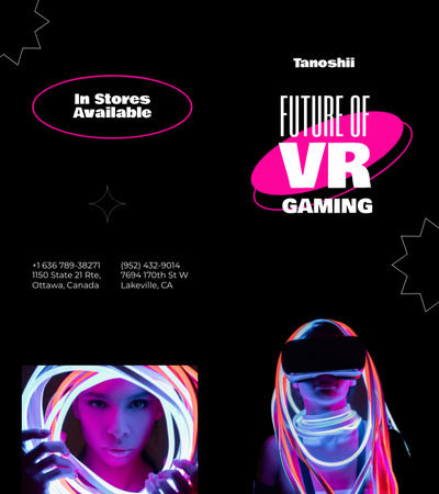 Anúncio de equipamento de jogos VR Brochure 9x8in Bi-fold Modelo de Design