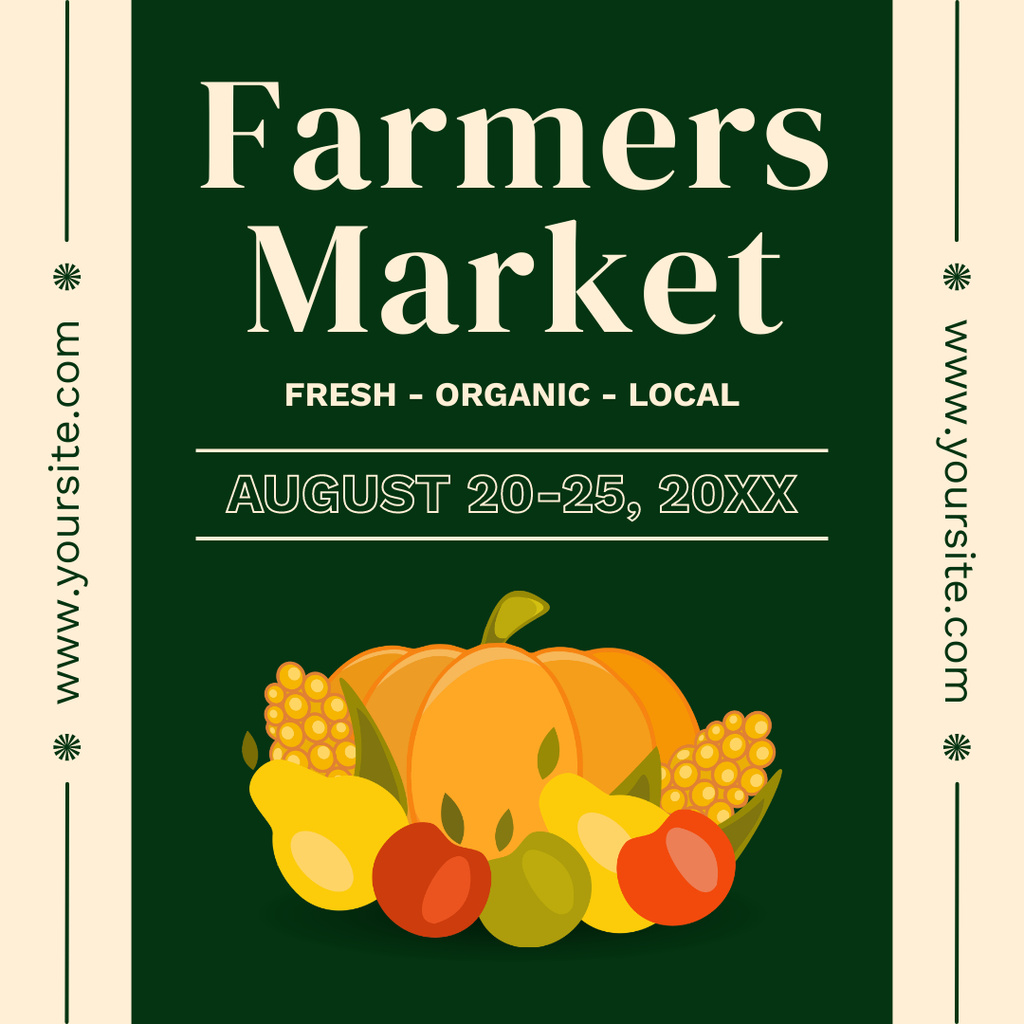 Sale of Fresh Organic Products at Local Market Instagram – шаблон для дизайну