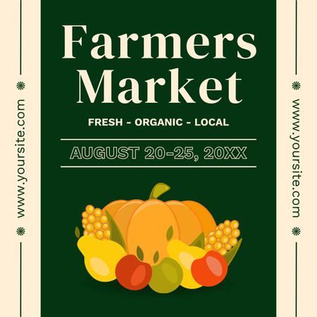 Sale of Fresh Organic Products at Local Market Instagram Design Template