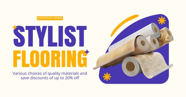 Ad of Various Samples for Stylish Flooring Facebook AD – шаблон для дизайну