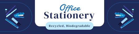 Plantilla de diseño de Productos de papelería de oficina biodegradables LinkedIn Cover 