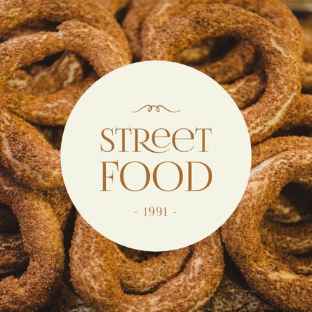 Template di design Bakery Ad with Yummy Pretzels Logo