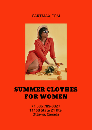 Promoção da Coleção de Verão Feminina Poster Modelo de Design