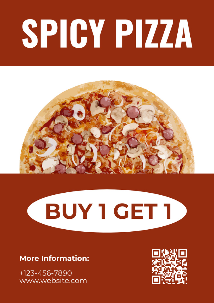 Ontwerpsjabloon van Poster van Promotion for Spicy Pizza