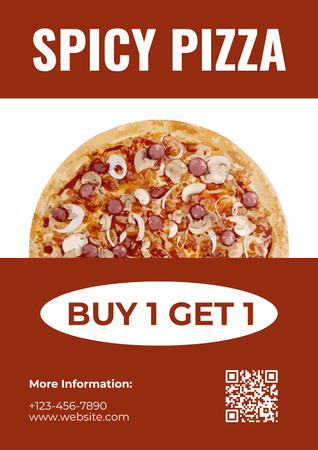 スパイシーピザのプロモーション Posterデザインテンプレート