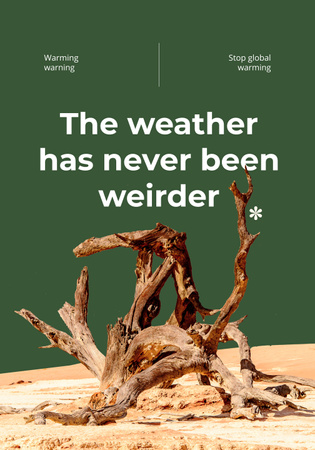 Global Warming Awareness with Drying Land Poster 28x40in Tasarım Şablonu
