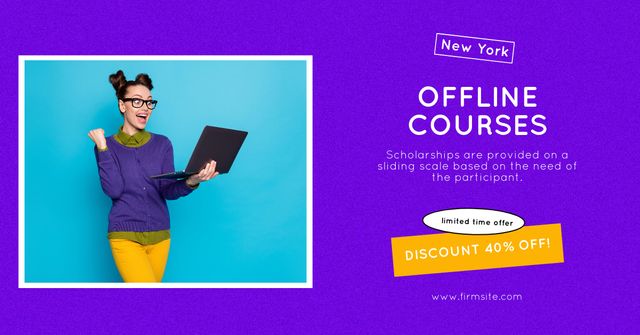 Offline Courses Ad Facebook AD Modelo de Design