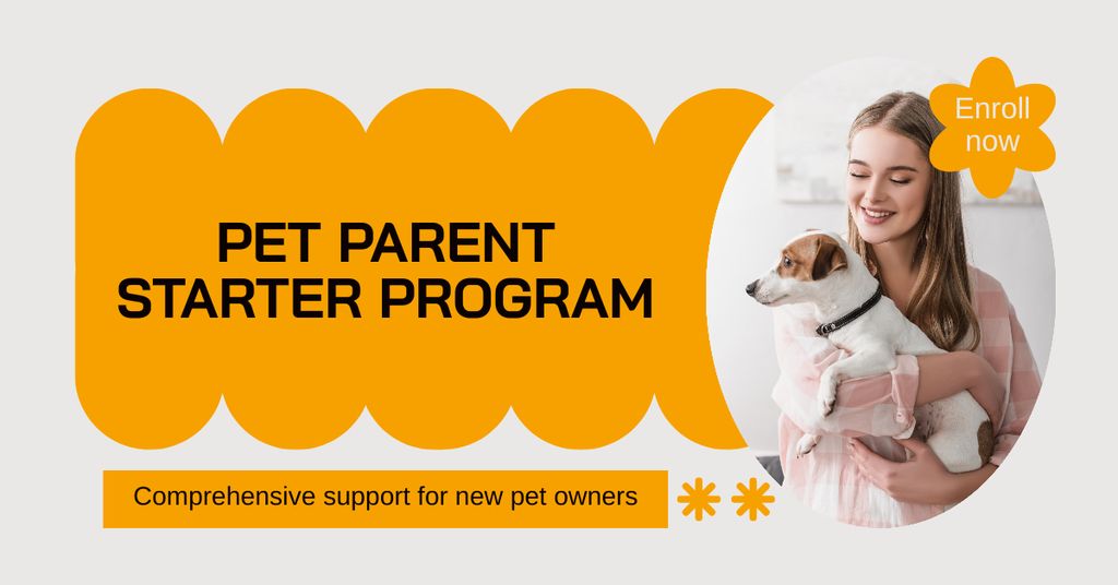 Plantilla de diseño de New Pet Parents Support Program Facebook AD 
