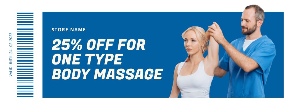 Body Massage Discount Coupon Modelo de Design