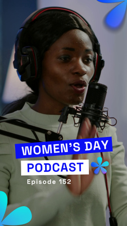Kadınlar Günü Podcast Bölümü Radyoda TikTok Video Tasarım Şablonu