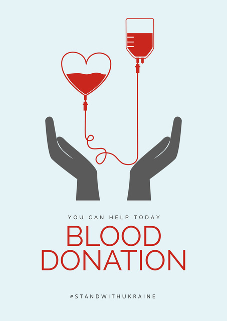 Blood Donation in Ukraine Poster Design Template