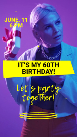 Birthday Party Announcement With Present TikTok Video Modelo de Design