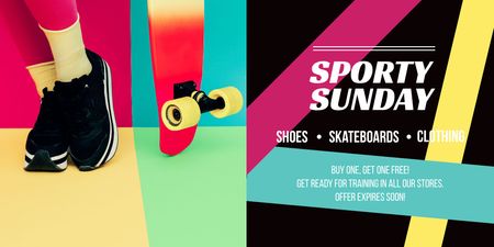 Sporty Sunday sale Twitter Design Template