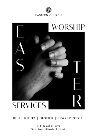 Easter Worship Services Ad Poster B2 Modelo de Design