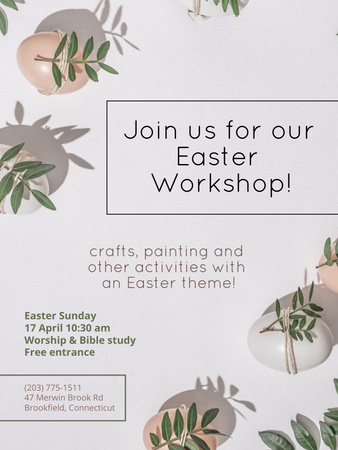 Easter Holiday Workshop Announcement Poster US Design Template