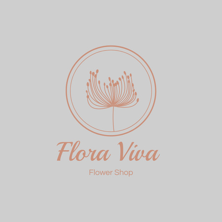 Illustration of Cute Flower for Flower Shop Logo Design Template