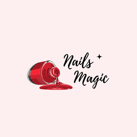 Manicure Offer with Red Nail Polish Logo Design Template
