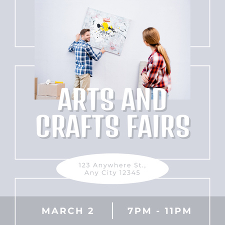 Art and Craft Fair Announcement with Young Couple Instagram Design Template