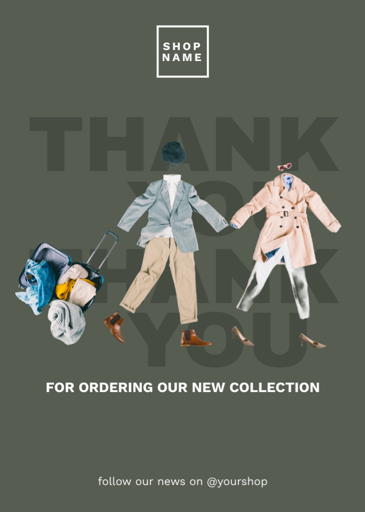 Ontwerpsjabloon van Postcard 5x7in Vertical van Ad of New Collection of Winter Clothing