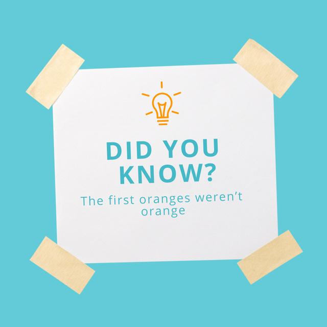 Ontwerpsjabloon van Instagram van Interesting Fact about First Oranges