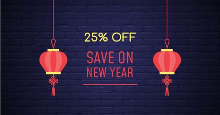 Chinese New Year Discount Offer Facebook AD Design Template
