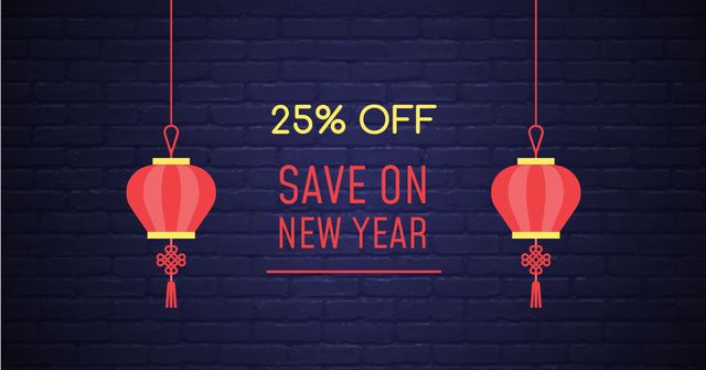 Designvorlage Chinese New Year Discount Offer für Facebook AD