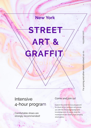 Graffiti art promotion on Colorful blurred pattern Invitation Design Template