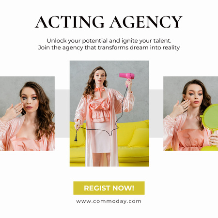 Beautiful Actress in Role of Doll Instagram Design Template