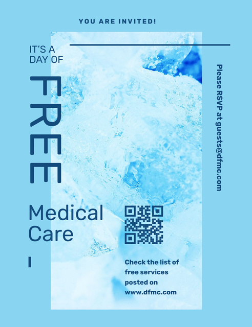 Free Medical Care Day Invitation 13.9x10.7cmデザインテンプレート