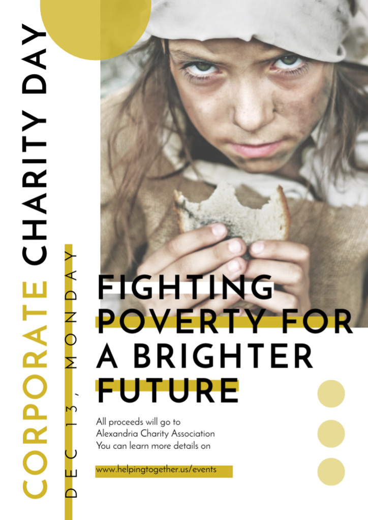 Ontwerpsjabloon van Flyer A4 van Quote about Poverty on Corporate Charity Day