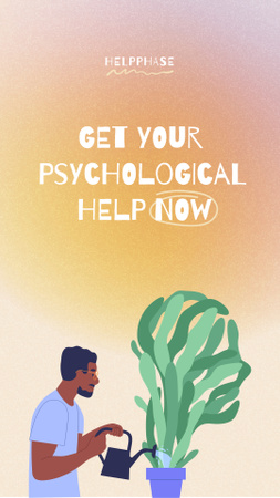 Ontwerpsjabloon van Instagram Story van programma voor psychologische hulp ad