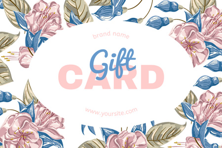 Template di design Offerta speciale con motivo a fiori rosa Gift Certificate
